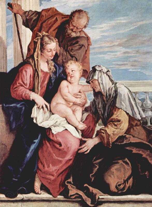 Sebastiano Ricci Heilige Familie mit Hl Anna Norge oil painting art